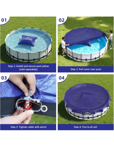 Cubierta de piscina redonda POOLACC 7.32m invierno UV