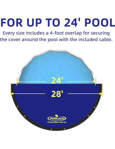 Cubierta de piscina redonda POOLACC 7.32m invierno UV