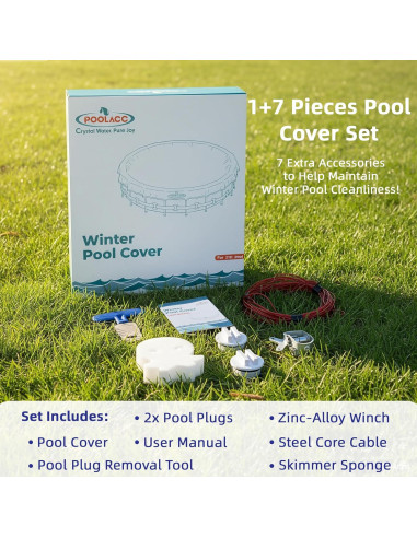 Cubierta de piscina redonda POOLACC 7.32m invierno UV