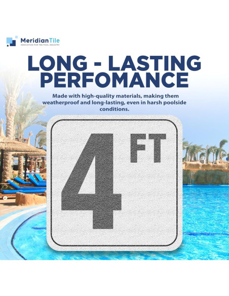 Marcadores de Profundidad para Piscina 4FT Vinilo Azulejo Acuático