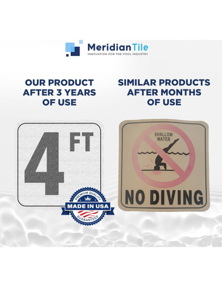 Marcadores de Profundidad para Piscina 4FT Vinilo Azulejo Acuático