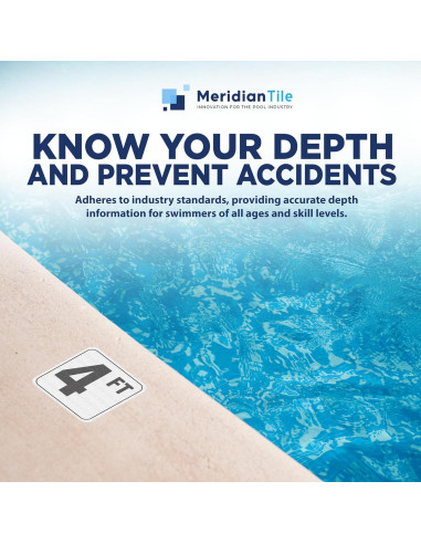 Marcadores de Profundidad para Piscina 4FT Vinilo Azulejo Acuático