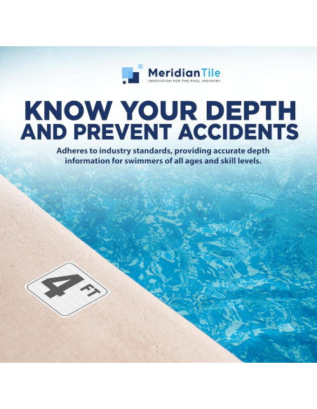 Marcadores de Profundidad para Piscina 4FT Vinilo Azulejo Acuático