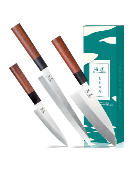 Juego de cuchillos de cocina SHANGDAO 3 piezas acero inoxidable