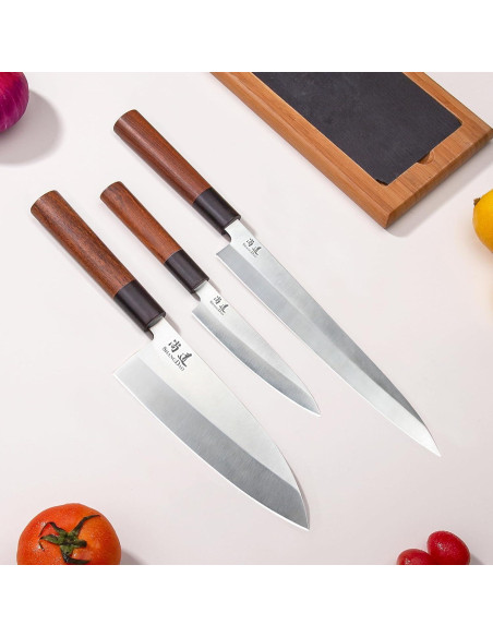 Juego de cuchillos de cocina SHANGDAO 3 piezas acero inoxidable