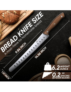 Cuchillo de Pan Dragón Púrpura 36.96 cm Acero Carbono Serrado 2