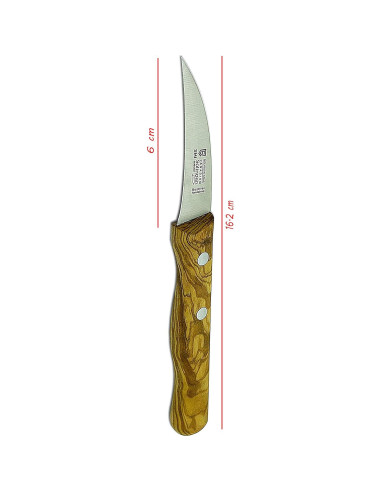 Cuchillo de Pelar SMI Pico de Pájaro 6 cm Mango Madera Olivo