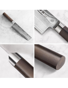 Cuchillo Nakiri Cangshan HAKU 12.7 cm Acero Damasco X-7 2