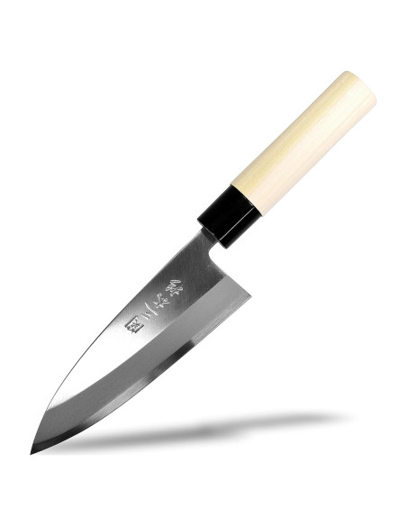 Cuchillo Deba Japonés Seki Sanbonsugi 150mm Zurdos Acero Blanco