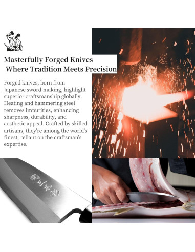 Cuchillo Deba Japonés Seki Sanbonsugi 150mm Zurdos Acero Blanco