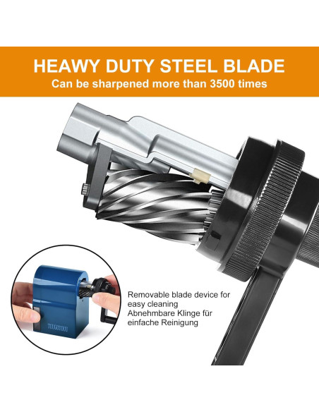 Sacapuntas Manual Ajustable TUUGOTOUU Azul 5 Grosores