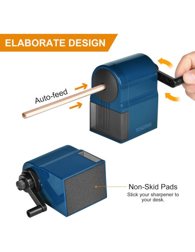 Sacapuntas Manual Ajustable TUUGOTOUU Azul 5 Grosores
