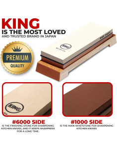 Juego de Piedras de Afilar KING 1000/6000 con Soporte y Paño 2