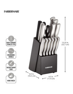 Juego de Cuchillos de Cocina Farberware 15 Piezas Acero Inoxidable 2