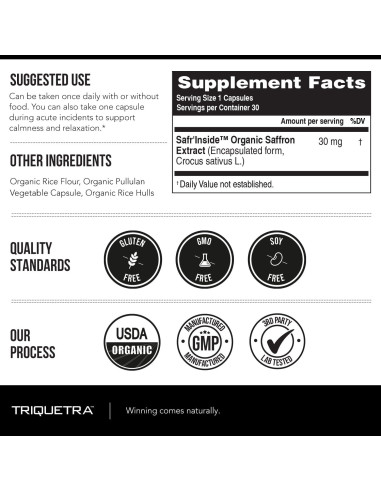 Extracto de Azafrán Orgánico Triquetra Health - 30 Porciones