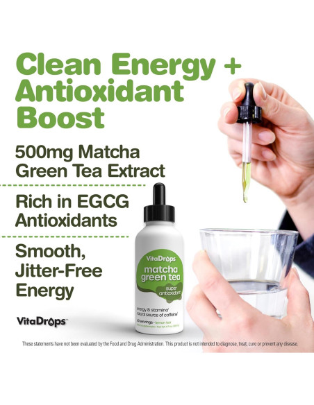 VitaDrops Extracto de Té Verde Matcha 118ml - Energía Natural