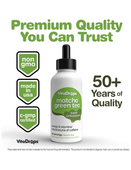 VitaDrops Extracto de Té Verde Matcha 118ml - Energía Natural