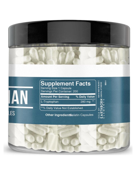 Cápsulas de L-Triptófano Elementos de la Tierra 200 Unidades Puro