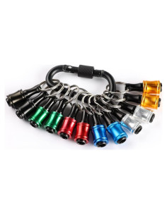 Soporte de Bits Katerk 12 Piezas con Mosquetón Negro