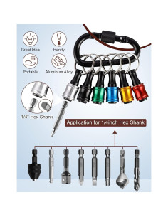 Soporte de Bits Katerk 12 Piezas con Mosquetón Negro 2