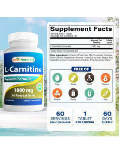 L-Carnitina 1000mg Mejores Naturales 60 Tabletas 2