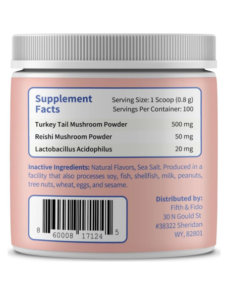 Suplemento para Perros Fifth & Fido - Hongo Cola de Pavo 100 Porciones