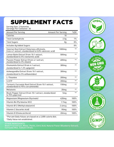 Gomitas de Raíz de Valeriana Flyrocer 60 Unidades Sabor Arándano