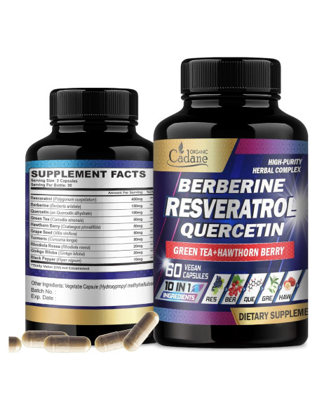 Suplemento de Resveratrol Cadane - 60 Cápsulas 10 en 1
