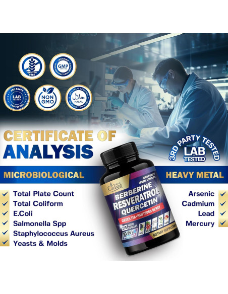 Suplemento de Resveratrol Cadane - 60 Cápsulas 10 en 1