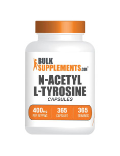 Cápsulas de N-Acetil L-Tirosina BulkSupplements 400mg - 365 Unidades