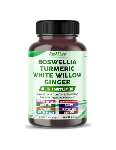 Suplemento Articular PeakPury 150 Cápsulas - Boswellia, Cúrcuma, Jengibre