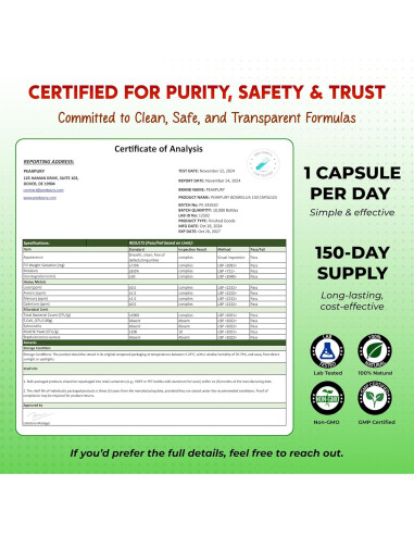 Suplemento Articular PeakPury 150 Cápsulas - Boswellia, Cúrcuma, Jengibre