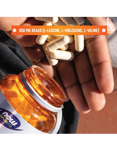 Aminoácidos de Cadena Ramificada NOW 120 Cápsulas Veganas