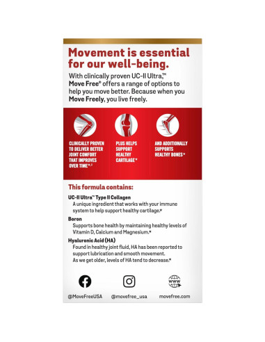 Suplemento Articular Move Free Ultra - Colágeno Tipo II 64 Tabletas