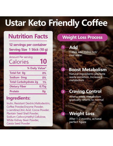 Café Instantáneo USTAR Slim 120g - Extracto Frijol Café Verde