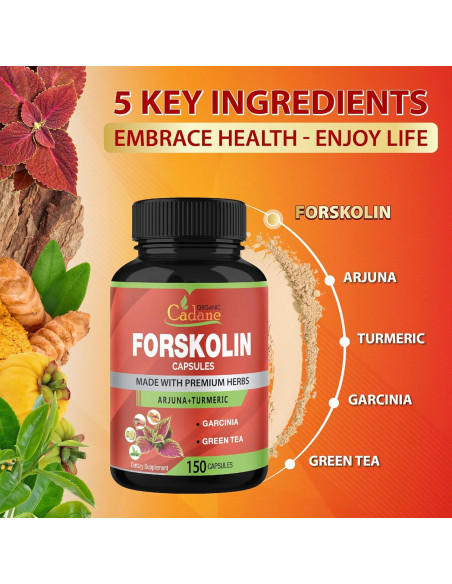 Cápsulas de Suplemento Forskolina Cadane - 150 Unidades