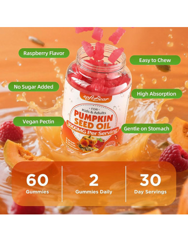 Gominolas de Aceite de Semilla de Calabaza Softbear 3000mg 120u