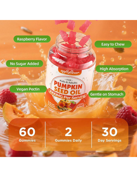 Gominolas de Aceite de Semilla de Calabaza Softbear 3000mg 120u