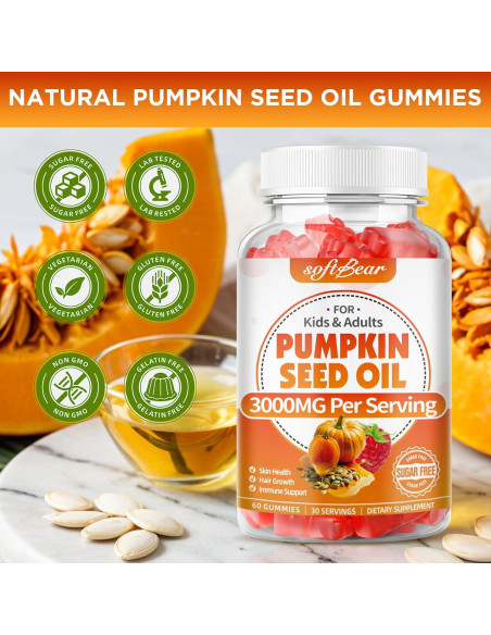 Gominolas de Aceite de Semilla de Calabaza Softbear 3000mg 120u