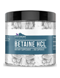 Suplemento Dietético Betaína HCl Earthborn Elements 200 Cápsulas