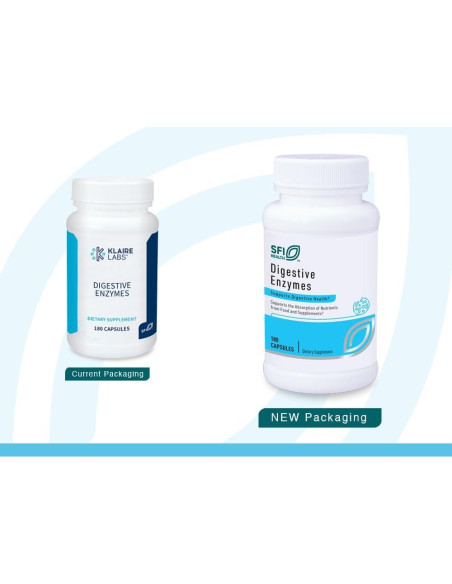 Enzimas Digestivas Klaire Labs SFI - 180 Cápsulas para Digestión