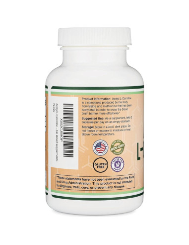 Acetil L-Carnitina 1000mg Double Wood 150 Cápsulas