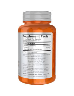 NOW Sports Arginina y Ornitina 500/250 mg 100 Cápsulas Veganas 2