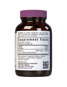 Cápsulas de Selenio Bluebonnet 200 mcg - Antioxidante Vegano - 90 Unidades 2