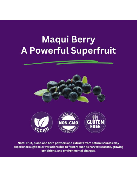 Extracto de Baya Maqui Orgánico Paradise Herbs 400 mg 60 Cápsulas