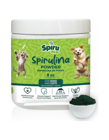 Polvo de Espirulina Orgánica SPIRU PAW 226.8 g - Suplemento Natural