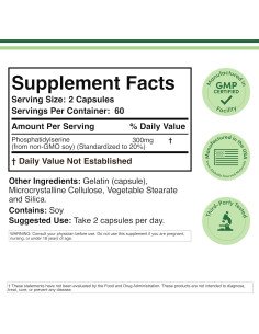 Suplemento Fosfatidilserina 300mg Double Wood 120 Cápsulas 2