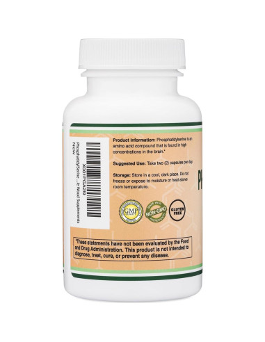 Suplemento Fosfatidilserina 300mg Double Wood 120 Cápsulas