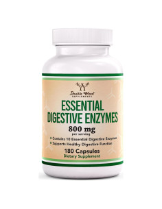 Enzimas Digestivas 800mg Double Wood - 10 Esenciales para Digestión