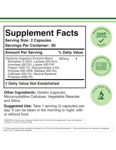 Enzimas Digestivas 800mg Double Wood - 10 Esenciales para Digestión 2